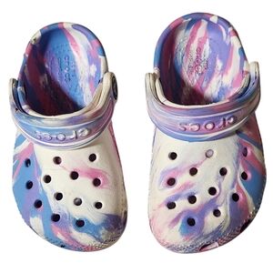 Crocs Kids Classic Marbled Clog Toddler Size 8c Pink Purple Blue Tie Dye Slip On